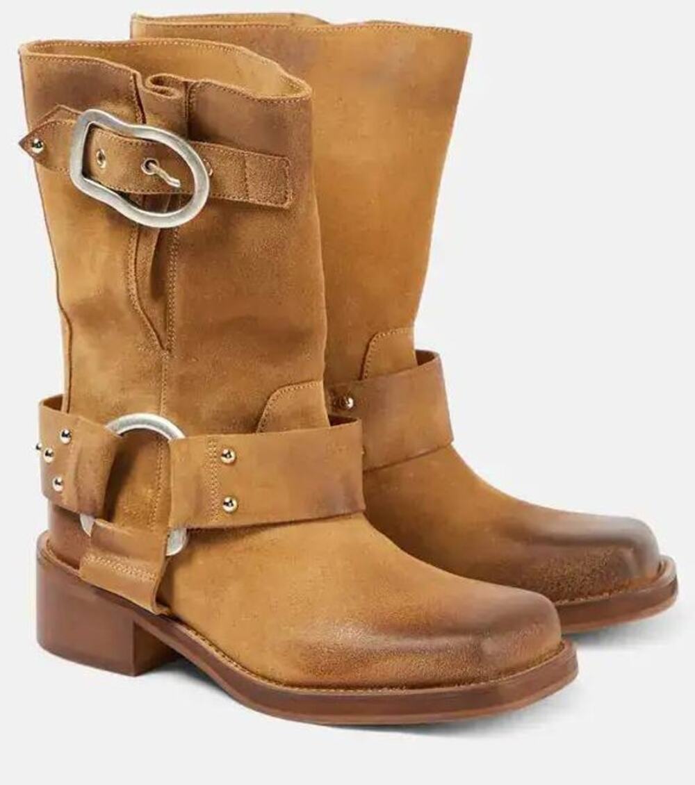 Dorothee Schumacher Waxed Statement Short Biker Boot in Camel 37